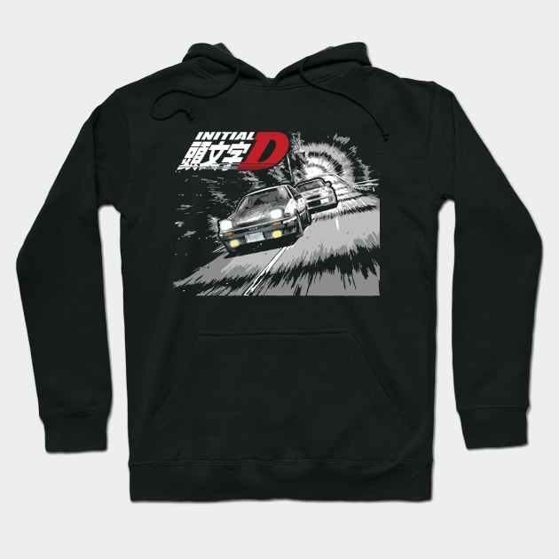 AE86 Corolla vs evo 5 Tandem mountain  Drifting Racing Hoodie by cowtown_cowboy